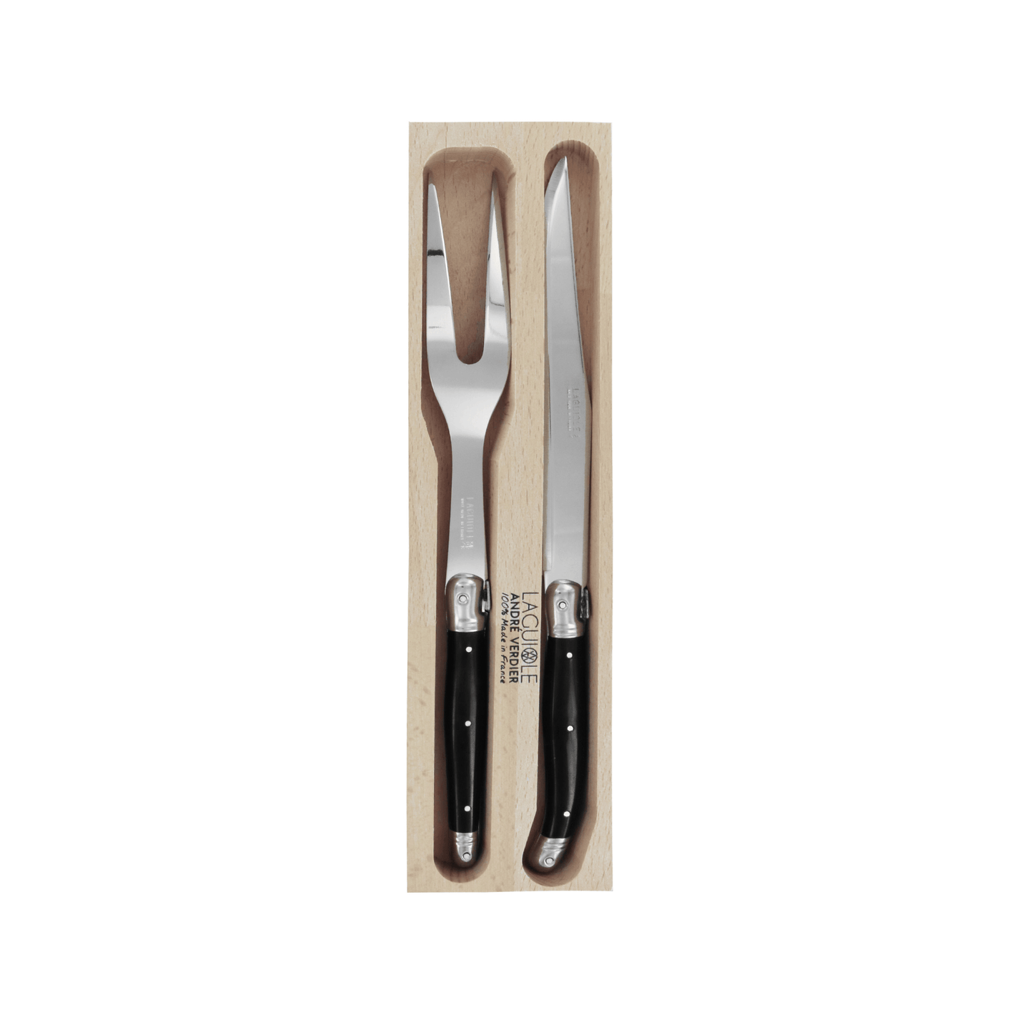 Andre Verdier Laguiole Debutant Carving Set Black