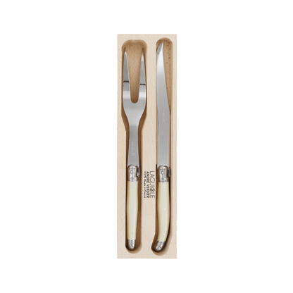 Andre Verdier Laguiole Debutant Carving Set Ivory