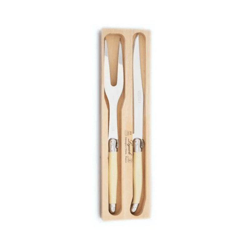 Andre Verdier Laguiole Debutant Carving Set Ivory