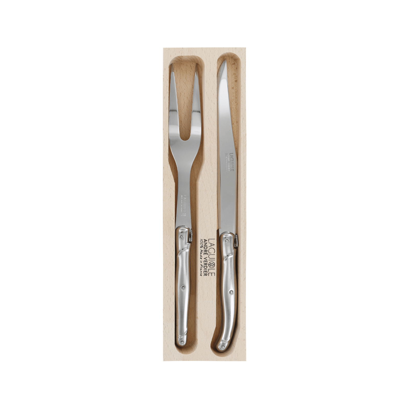 Andre Verdier Laguiole Debutant Carving Set Stainless Steel