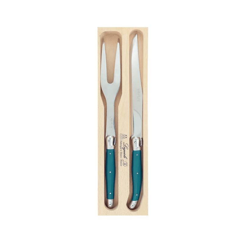 Andre Verdier Laguiole Debutant Carving Set Teal