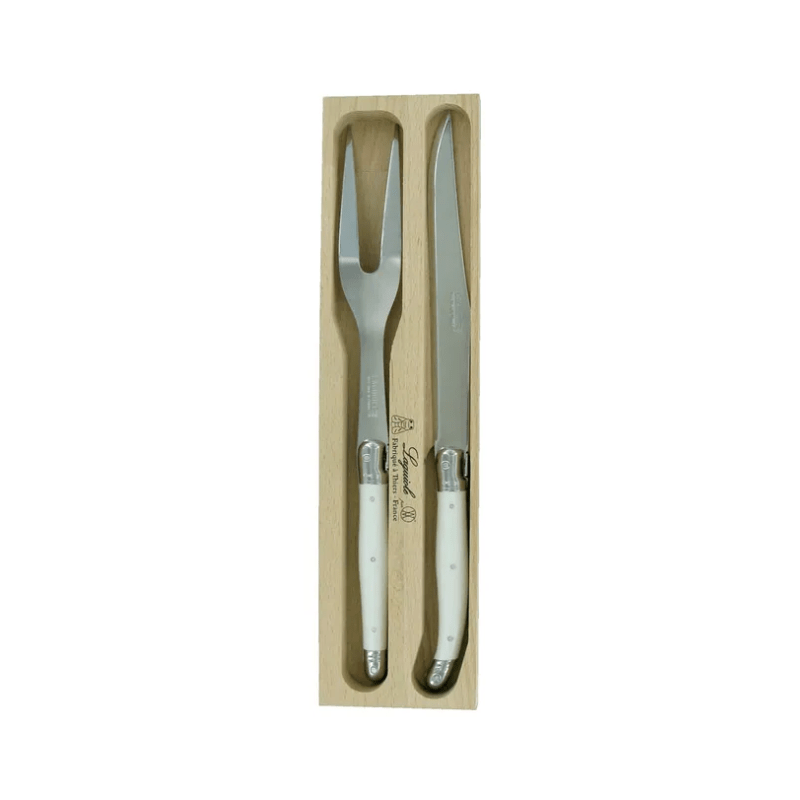 Andre Verdier Laguiole Debutant Carving Set White