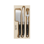 Andre Verdier Laguiole Debutant Cheese Fork Set of 3 Black