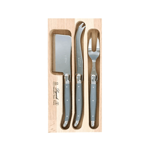 Andre Verdier Laguiole Debutant Cheese Fork Set of 3 Mouse Grey