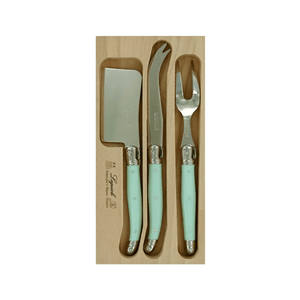 Andre Verdier Laguiole Debutant Cheese Fork Set of 3 Pale Green