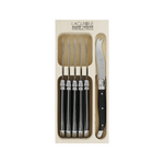 Andre Verdier Laguiole Debutant Cheese Knife Set of 6 Black