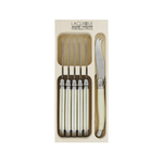 Andre Verdier Laguiole Debutant Cheese Knife Set of 6 Ivory