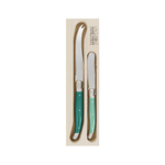 Andre Verdier Laguiole Debutant Cheese Knife & Spreader Set Forest Green