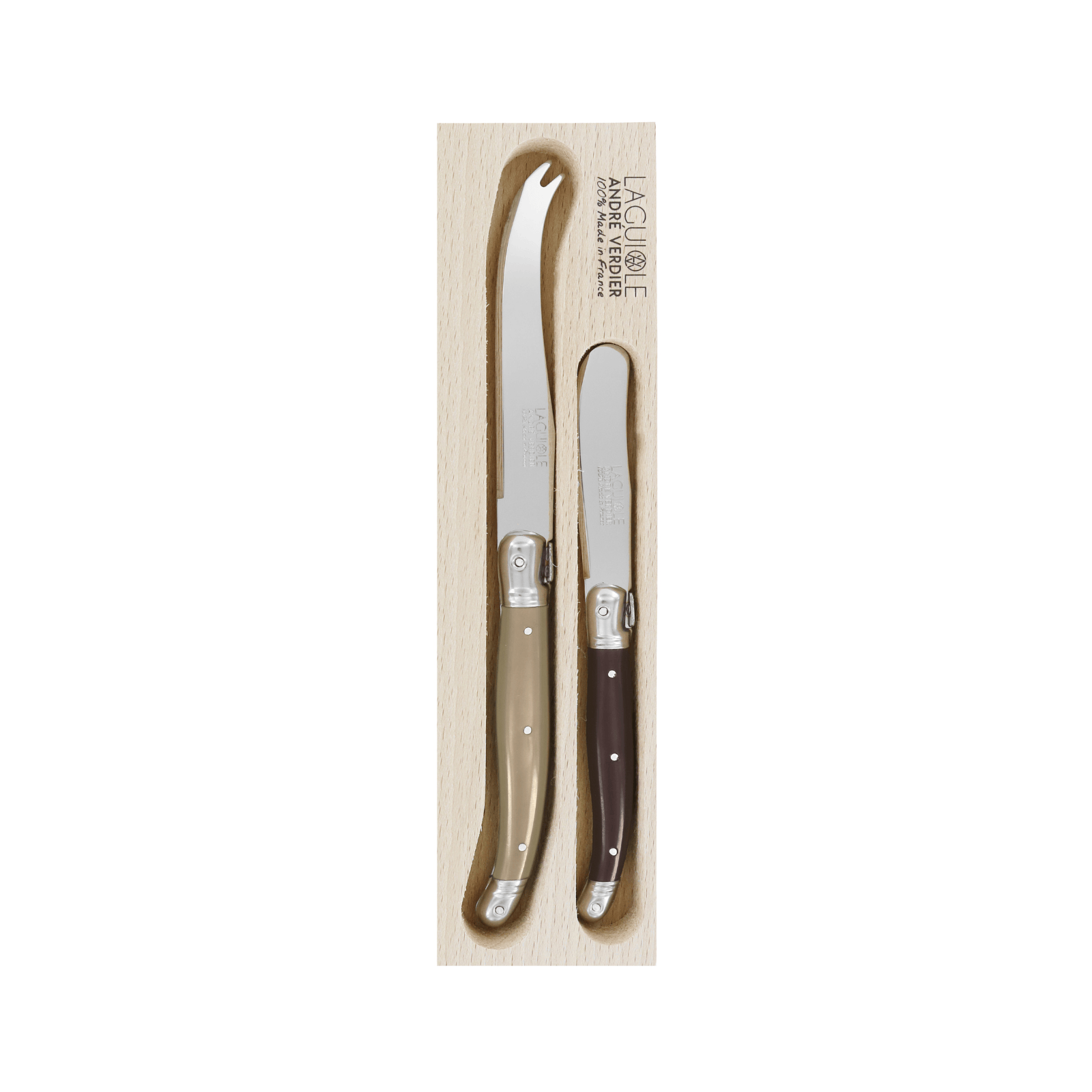 Andre Verdier Laguiole Debutant Cheese Knife & Spreader Set La Terre