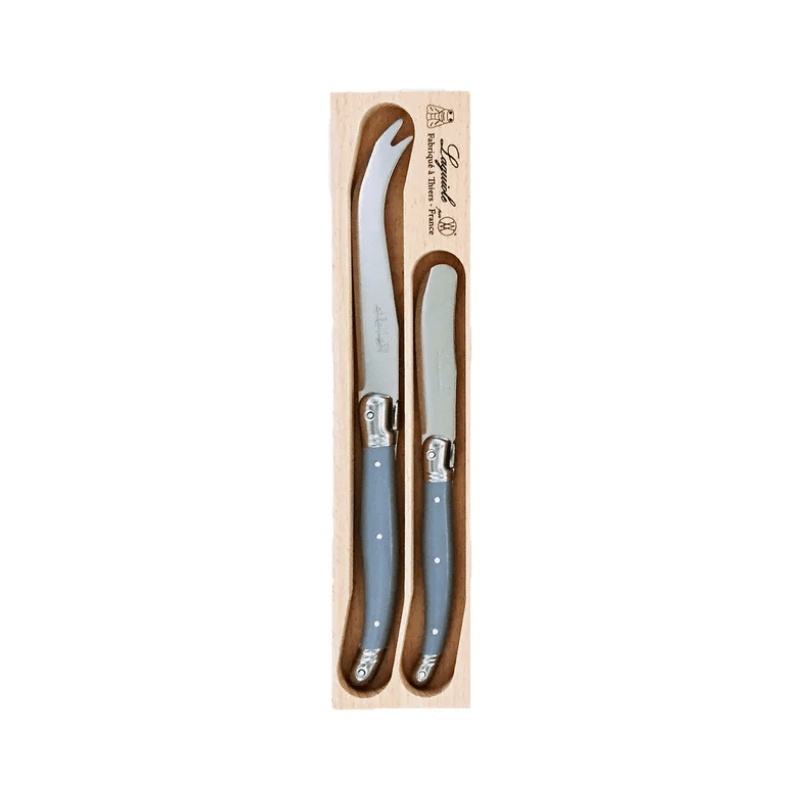 Andre Verdier Laguiole Debutant Cheese Knife & Spreader Set Mouse Grey