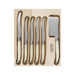 Andre Verdier Laguiole Debutant Cheese Set of 6 Ivory