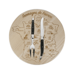 Andre Verdier Laguiole Debutant Cheese Set with Board Black