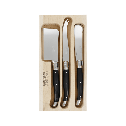 Andre Verdier Laguiole Debutant Cheese Spreader Large Set of 3 Black