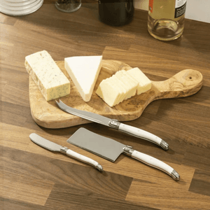 Andre Verdier Laguiole Debutant Cheese Spreader Large Set of 3 Olive Wood