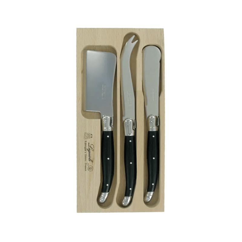 Andre Verdier Laguiole Debutant Cheese Spreader Set of 3 Black