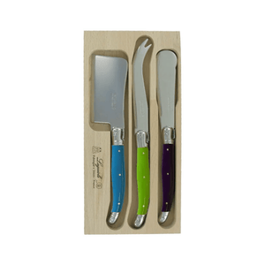 Andre Verdier Laguiole Debutant Cheese Spreader Set of 3 Coloured