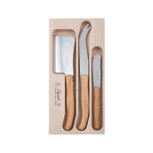 Andre Verdier Laguiole Debutant Cheese Spreader Set of 3 Olive Wood