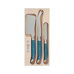 Andre Verdier Laguiole Debutant Cheese Spreader Set of 3 Teal