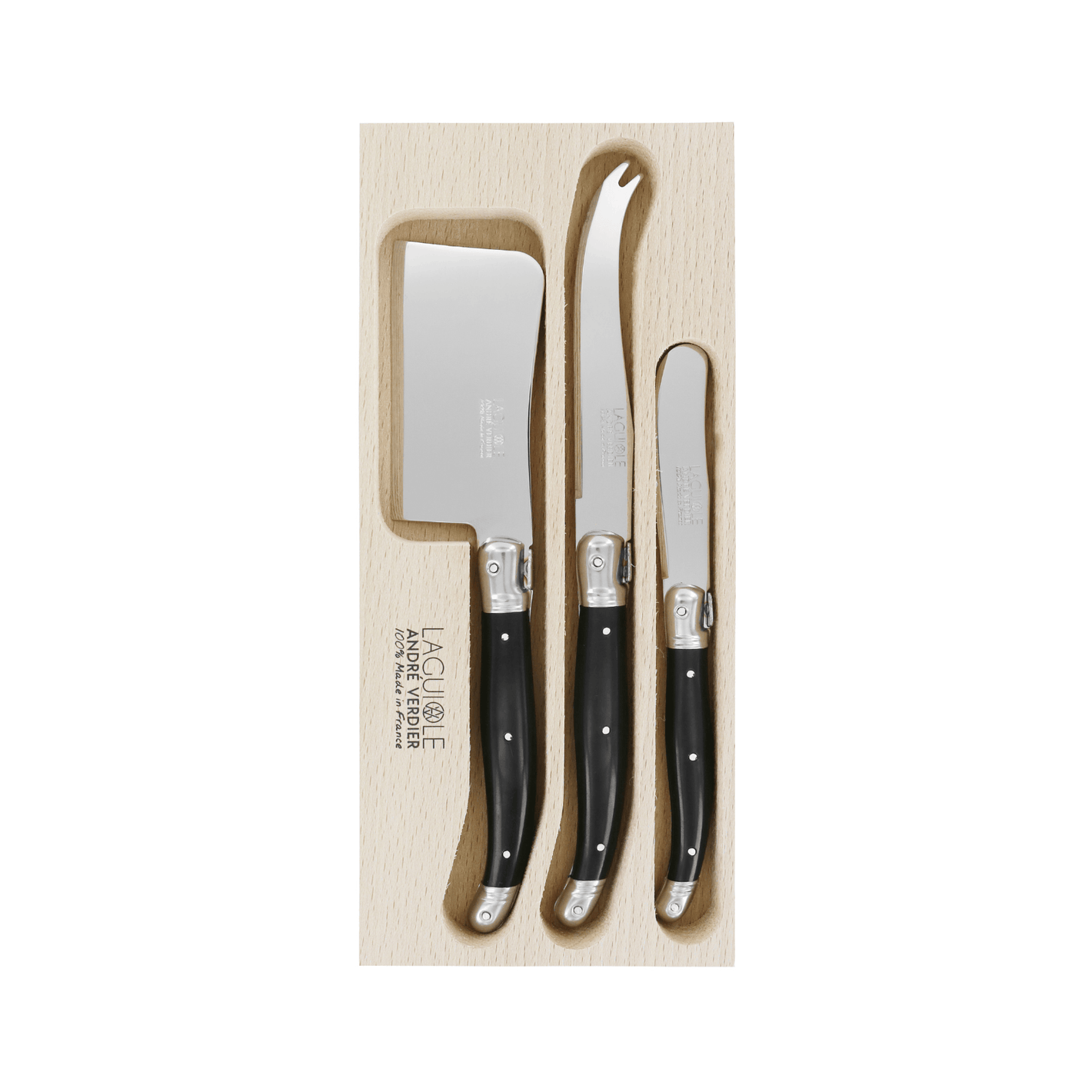 Andre Verdier Laguiole Debutant Cheese Spreader Small Set of 3 Black