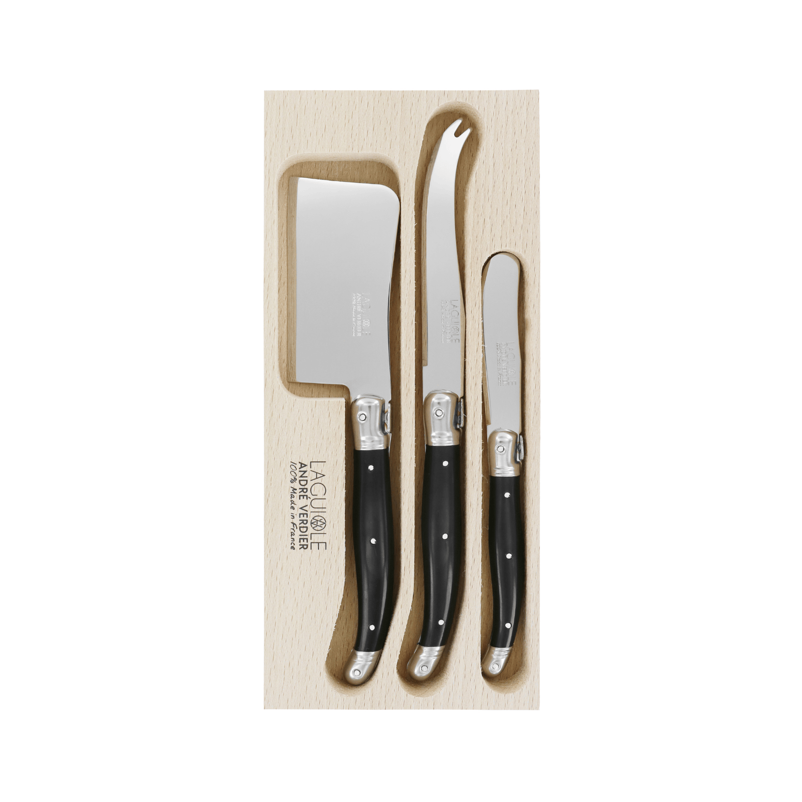 Andre Verdier Laguiole Debutant Cheese Spreader Small Set of 3 Black