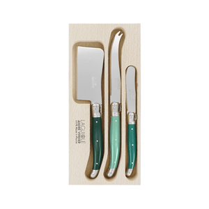 Andre Verdier Laguiole Debutant Cheese Spreader Small Set of 3 Forest Green