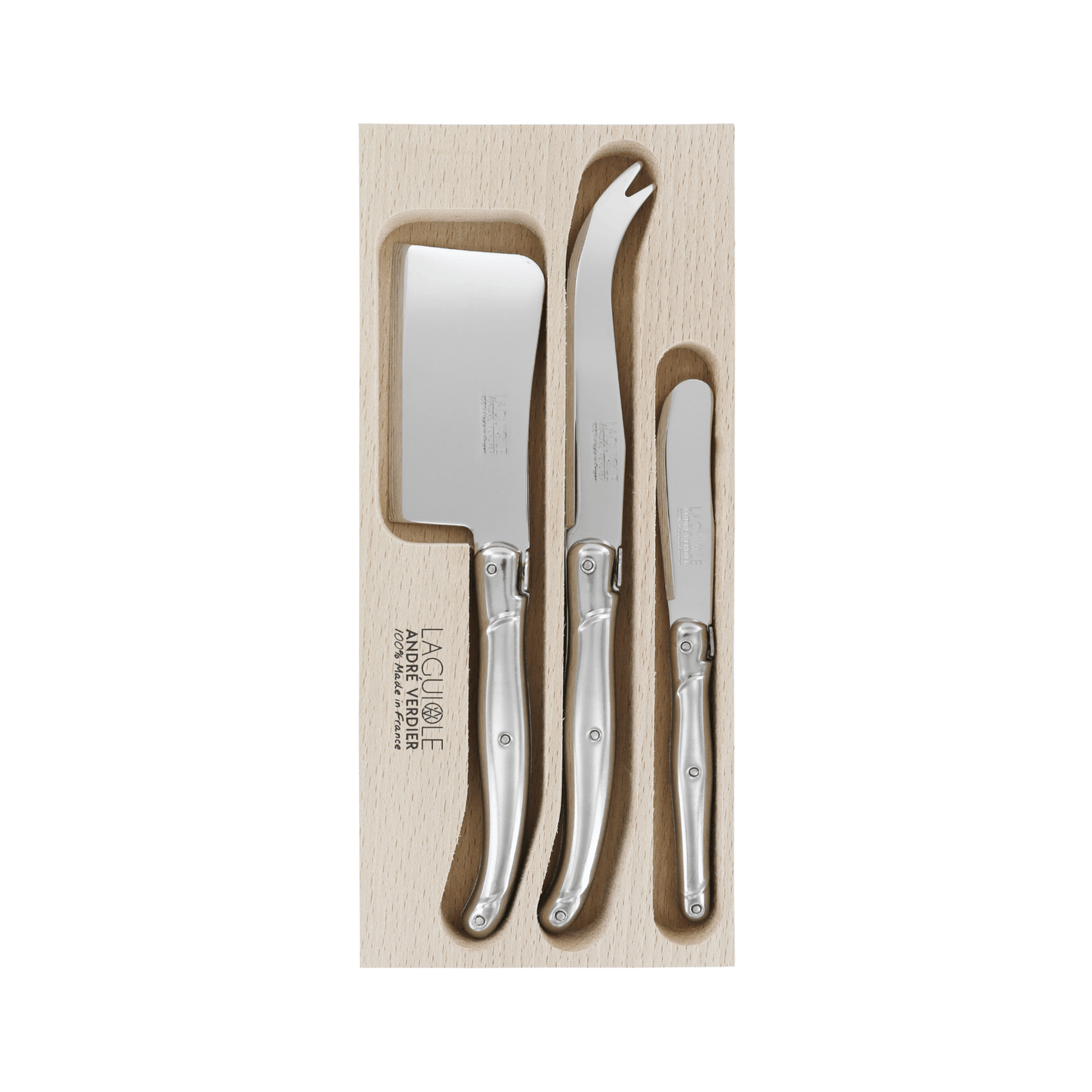 Andre Verdier Laguiole Debutant Cheese Spreader Small Set of 3 Stainless Steel