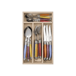 Andre Verdier Laguiole Debutant Cutlery Canteen Set 24-Piece Colours