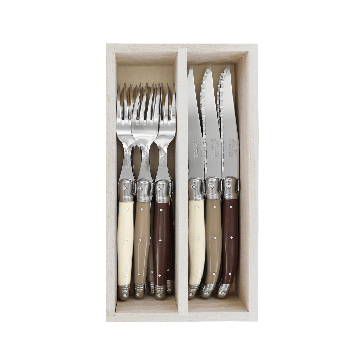 Andre Verdier Laguiole Debutant Cutlery Set 12-Piece La Terre