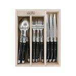 Andre Verdier Laguiole Debutant Cutlery Set 18-Piece Black