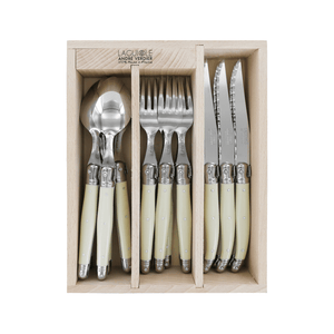 Andre Verdier Laguiole Debutant Cutlery Set 18-Piece Ivory