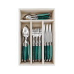 Andre Verdier Laguiole Debutant Cutlery Set 24-Piece Forest Green