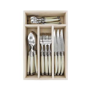 Andre Verdier Laguiole Debutant Cutlery Set 24-Piece Ivory