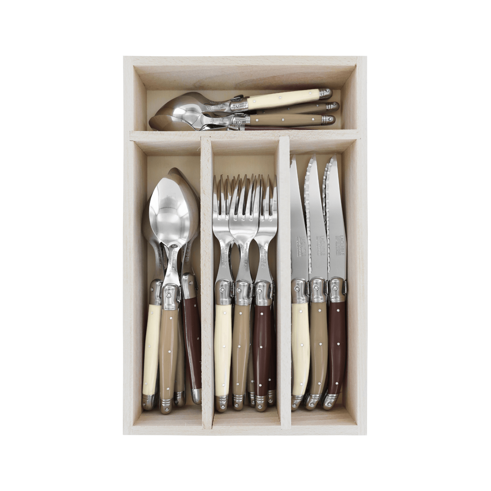 Andre Verdier Laguiole Debutant Cutlery Set 24-Piece La Terre