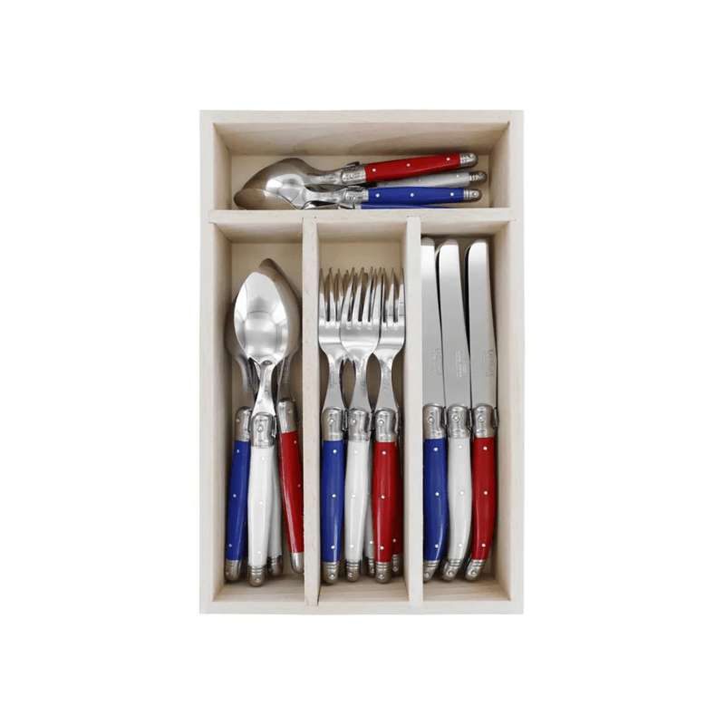 Andre Verdier Laguiole Debutant Cutlery Set 24-Piece TriColour