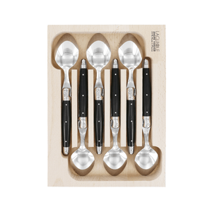Andre Verdier Laguiole Debutant Dessert Spoon Set of 6 Black