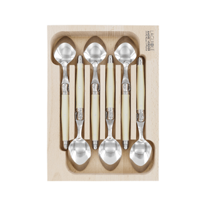 Andre Verdier Laguiole Debutant Dessert Spoon Set of 6 Ivory