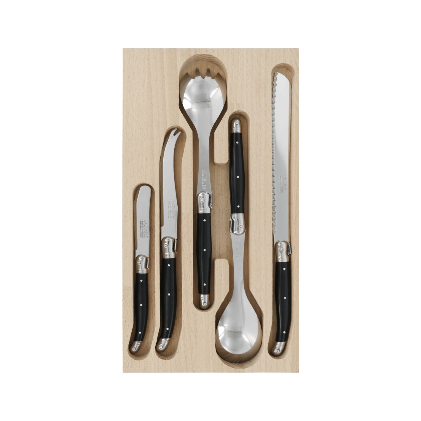 Andre Verdier Laguiole Debutant Host Set of 5 Black