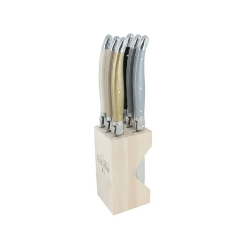 Andre Verdier Laguiole Debutant Knife Block Set 6 Neutral