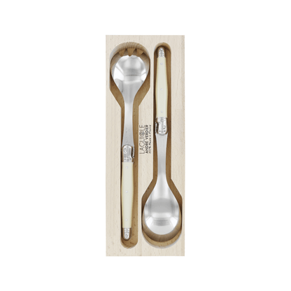 Andre Verdier Laguiole Debutant Salad Server Set Ivory