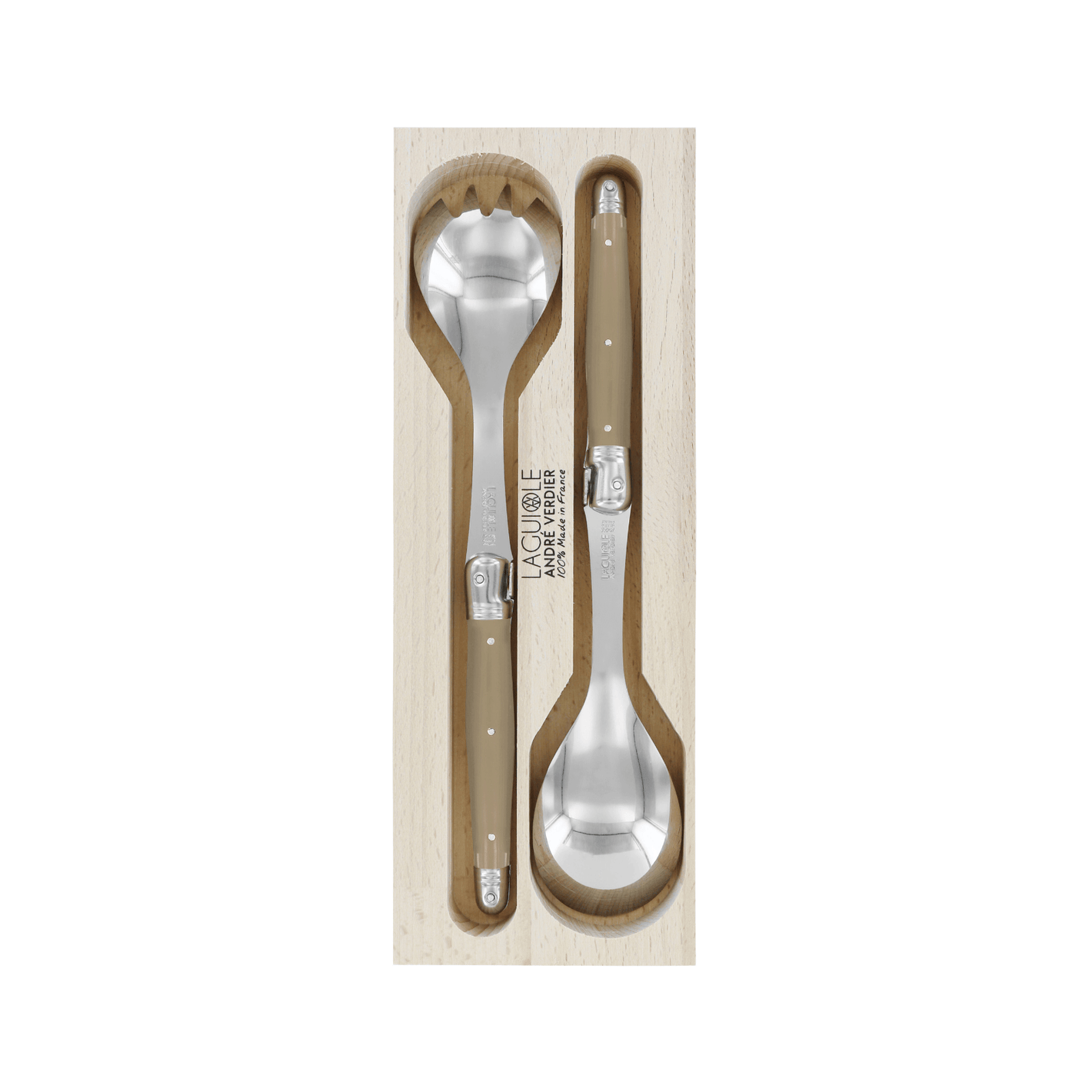 Andre Verdier Laguiole Debutant Salad Server Set Mushroom