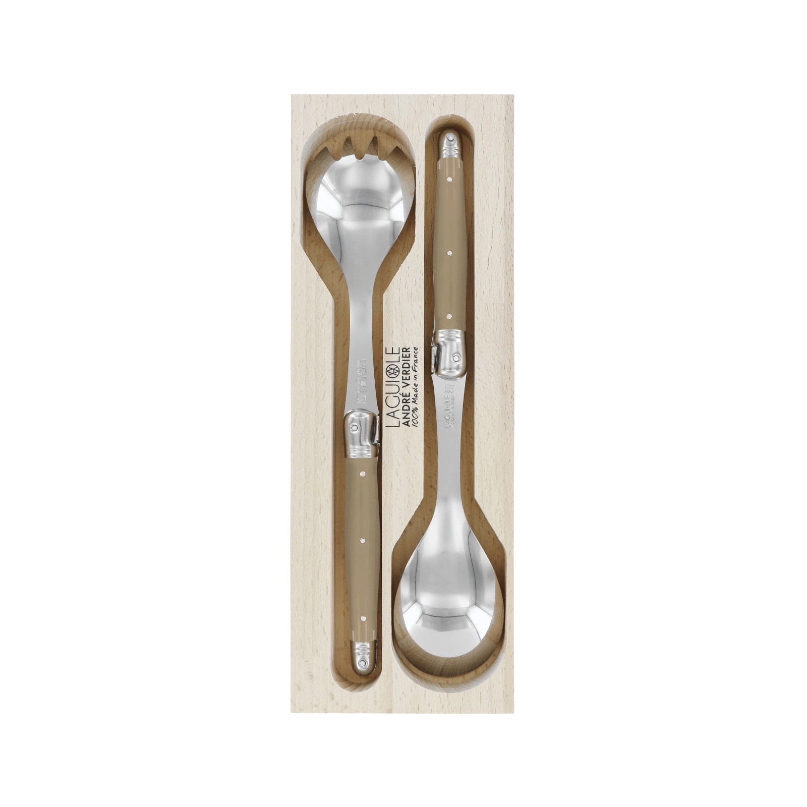 Andre Verdier Laguiole Debutant Salad Server Set Mushroom