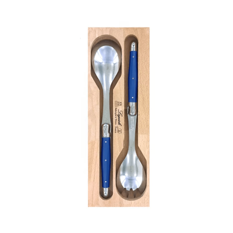 Andre Verdier Laguiole Debutant Salad Server Set Navy