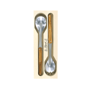 Andre Verdier Laguiole Debutant Salad Server Set Olive Wood