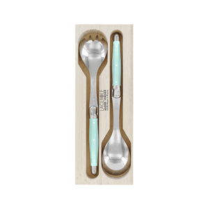 Andre Verdier Laguiole Debutant Salad Server Set Pale Green