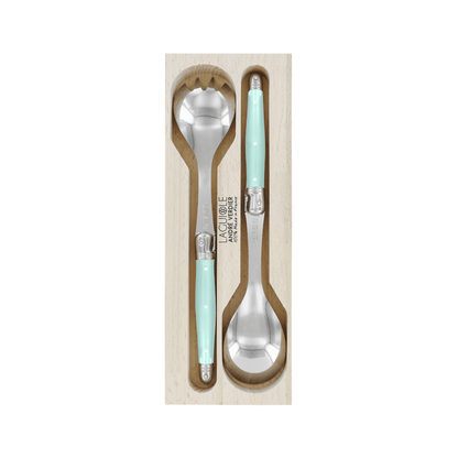 Andre Verdier Laguiole Debutant Salad Server Set Pale Green