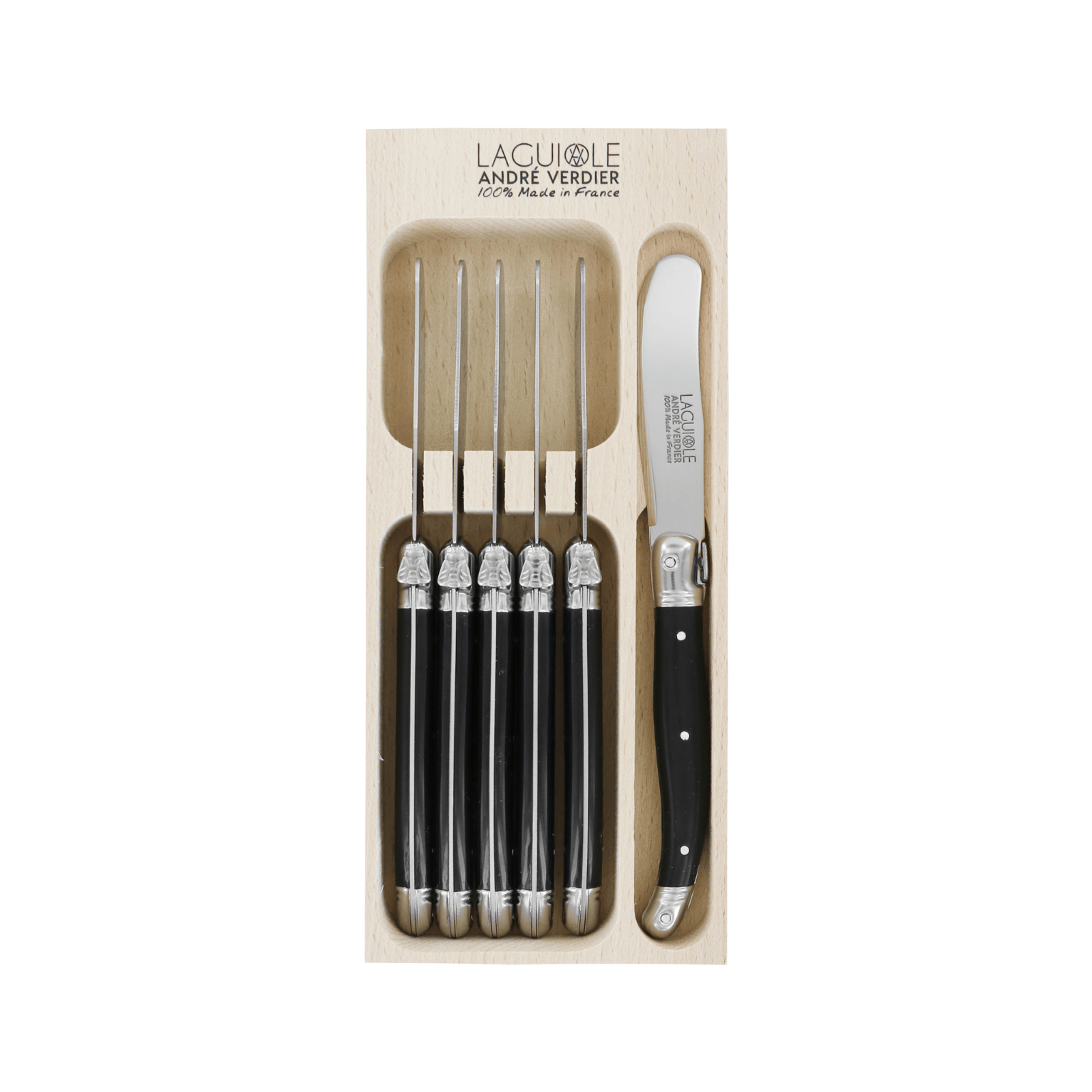 Andre Verdier Laguiole Debutant Spreader Set of 6 Black