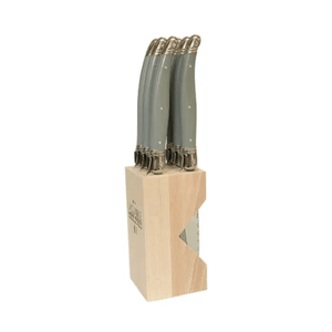 Andre Verdier Laguiole Debutant Steak Knife Block Mouse Grey