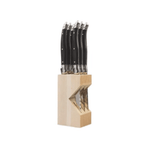 Andre Verdier Laguiole Debutant Steak Knife Block Set of 6 Black