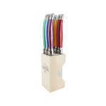 Andre Verdier Laguiole Debutant Steak Knife Block Set of 6 Colours