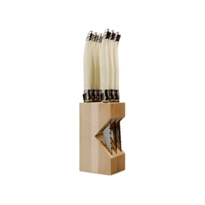 Andre Verdier Laguiole Debutant Steak Knife Block Set of 6 Ivory